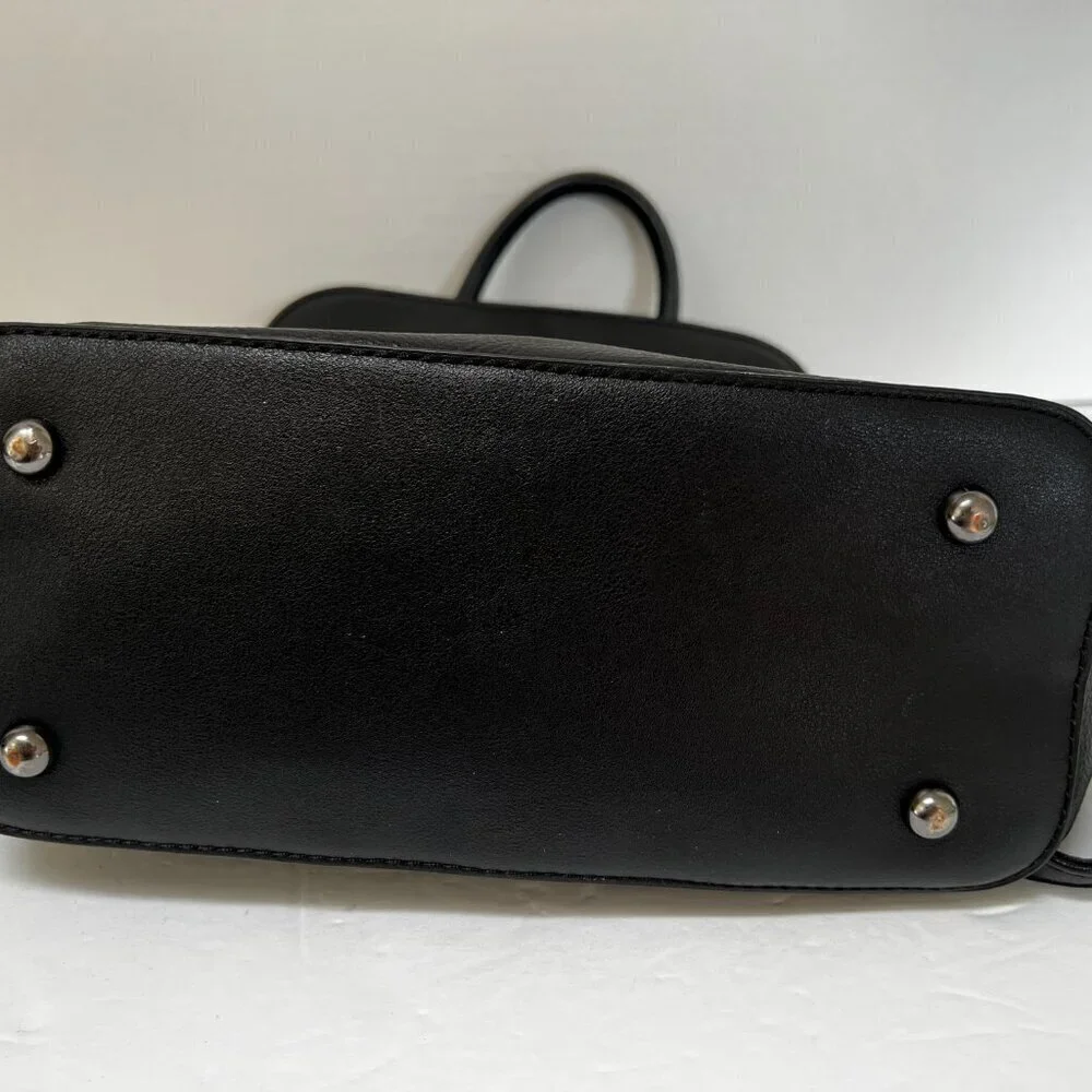 DAVID JONES PARIS Womens‎ Black Leather Backpack Bag (Read)